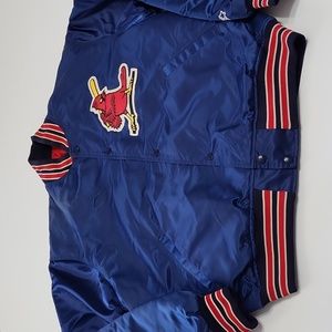 VTG St Louis Cardinals MLB Starter Diamond Collection BomberJacket Large Navy P1